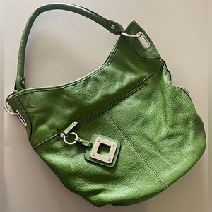 Tignanello sage green leather bucket bag